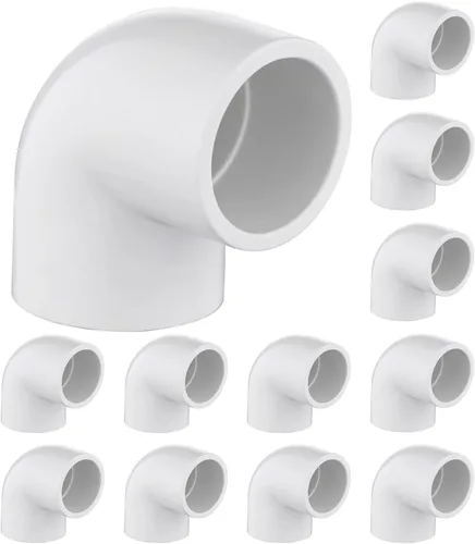 Vista 31 de Paquete de 12 accesorios de codo de 45 grados de PVC de 1 pulgada, conector de tubo de 2 vías de grado para muebles para construcción de estanterías