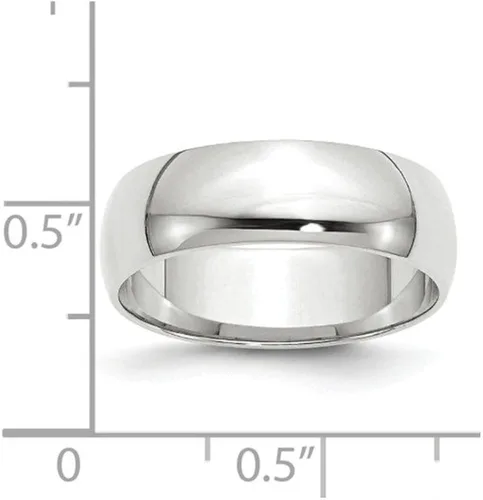 Vista 3 de Anillo de boda de oro blanco de 10 quilates de 0236in liso clásico de cúpula