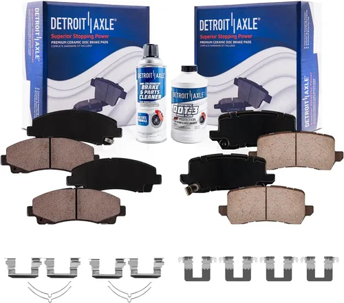 Vista 111 de Detroit Axle - Pinza de disco del lado del acompañante + pastillas de freno de cerámica de repuesto para Lexus HS250H Toyota RAV4 Prius V Scion xB