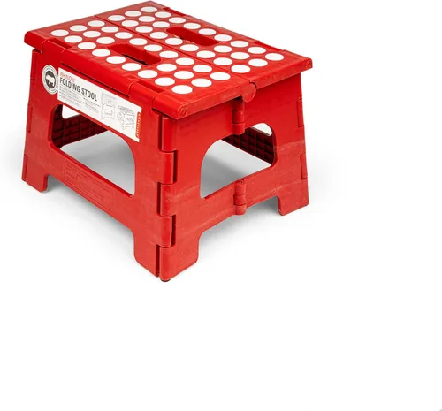 Vista 7 de Kikkerland Rhino Taburete Escalón Plegable – Soporta Adultos hasta 300 Libras, Ideal para Cocina y Baño – Taburete Escalón Colapsible, Portátil