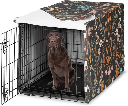 Vista 24 de Sweet Jojo Designs Funda para Jaula de Perro Mediano de 36 Pulgadas (Floral Bohemio) para Jaulas de Mascotas para Niñas, Fundas para Perreras Óxido