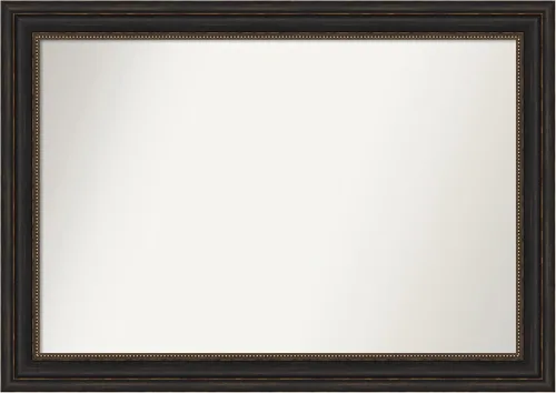 Vista 1101 de Amanti Art Espejo de pared personalizado no biselado (25 x 25 pulgadas), marco de bronce acentuado, varios tamaños personalizados, espejo de baño