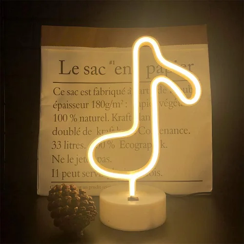 Vista 2 de Cartel de neón LED para interior, luz nocturna con base de soporte, funciona con batería/USB, luz decorativa de neón
