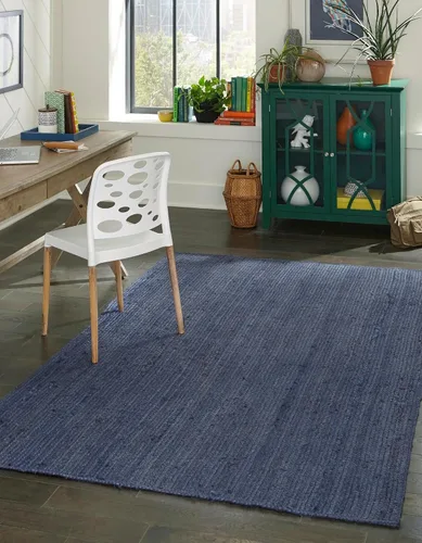 Vista 27 de Unique Loom Alfombra trenzada de la colección de yute - Dhaka (1' 2" x 6' 1", camino de mesa, gris)