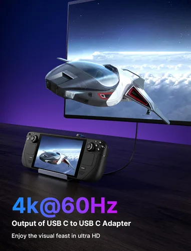 Vista 4 de JSAUX Adaptador USB-C 180, paquete de 2, ángulo de 180 grados y convertidor tipo C a USB-A, ideal para Steam Deck, Switch, laptops, tablets, Gris