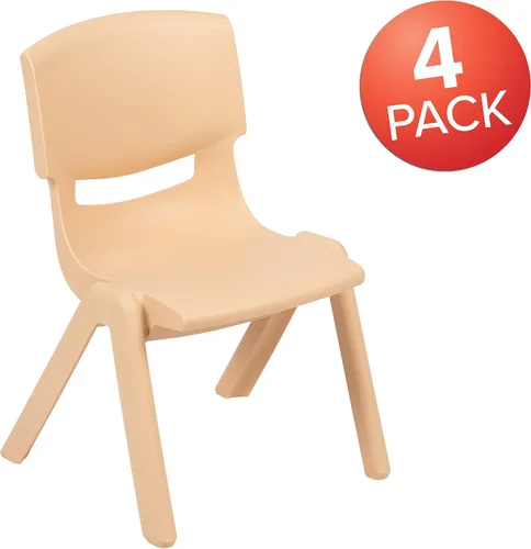Vista 62 de Flash Furniture - Silla escolar apilable de plástico azul con altura de asiento de 10 1/2 pulgadas Construcción duradera, uso comercial