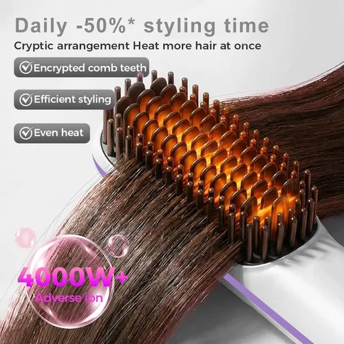 Vista 4 de Go Brush Pro para cabello corto, cepillos alisadores portátiles actualizados 2026, calentamiento rápido de 30 segundos, 3 temperaturas con pantalla