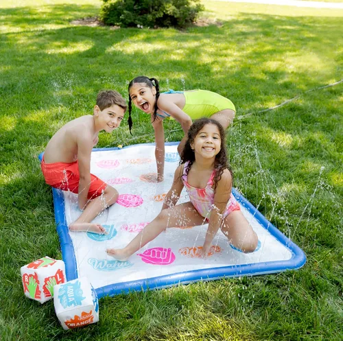 Vista 4 de Wahu Splash 'N' Tangle - Juego de agua para niños a partir de 5 años y adultos, juego de agua Twister para exteriores con tapete de juego, conector