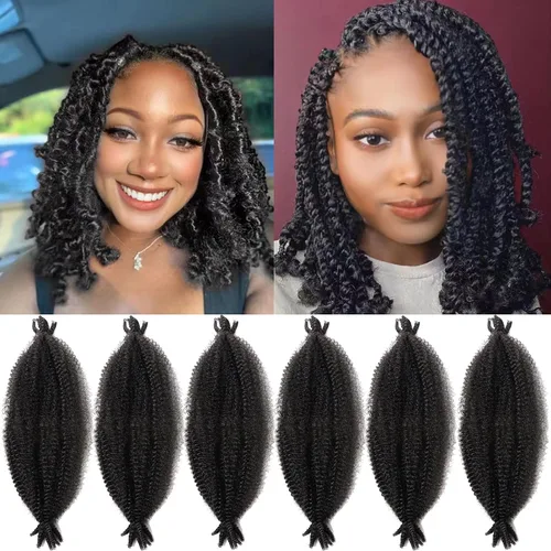 Vista 38 de Cabello para trenzar de 10 pulgadas para locs suaves sintéticos, trenzas de ganchillo Passion Spring Cuban Twist Hair Butterfly Loc Marley Twist