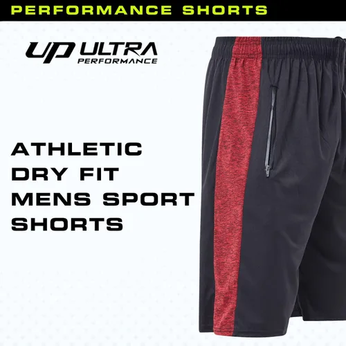 Vista 4 de Ultra Performance - Paquete de 5pantalones cortos deportivos para hombre con bolsillos de cremallera - Para correr, baloncesto y entrenamiento