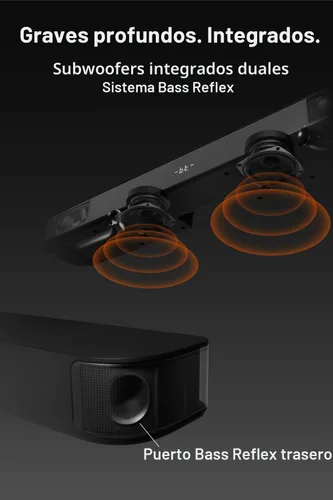 Vista 3 de FUNLOGY Barra de sonido para Smart TV, barra de sonido Bluetooth 5.0 de 100 W 2.1 canales con HDMI ARC, óptico y AUX, control remoto, para proyector