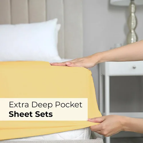Vista 331 de Extra Deep Twin XL Sheet Set - 3 Piece College Dorm Room - White 01-Blanco