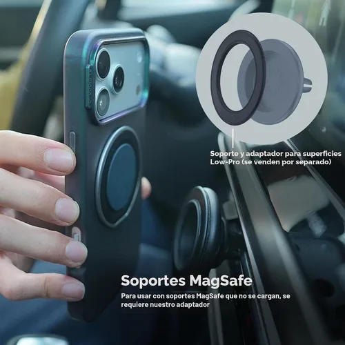 Vista 8 de PopSockets Agarre Low-Pro para MagSafe, perfil delgado, color negro