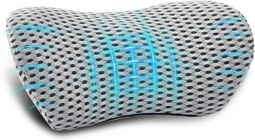 Vista 9 de Almohada lumbar, almohada de apoyo lumbar de espuma viscoelástica para silla de oficina y asiento de automóvil, almohada de apoyo para aliviar