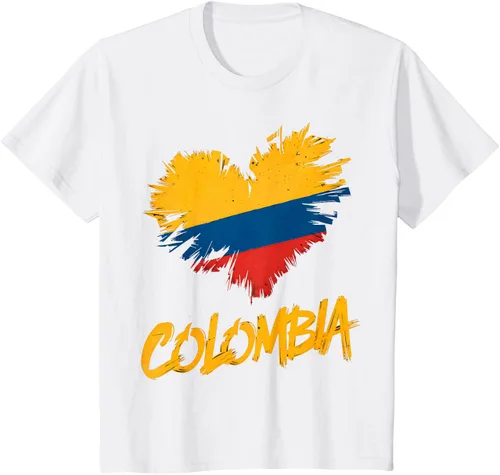 Vista 23 de Camiseta con la bandera del corazón de Colombia