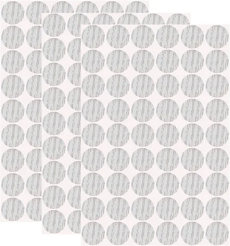 Vista 10 de 162 calcomanías autoadhesivas de PVC para agujeros de tornillo, 3 hojas de plástico, cubierta texturizada a prueba de polvo e impermeable, 0.827 in