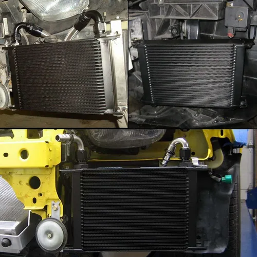 Vista 9 de Transmisión universal del motor de aluminio AN10 30 hileras kit de enfriador de aceite con soporte + manguera adaptadora+kit de ventilador de 7