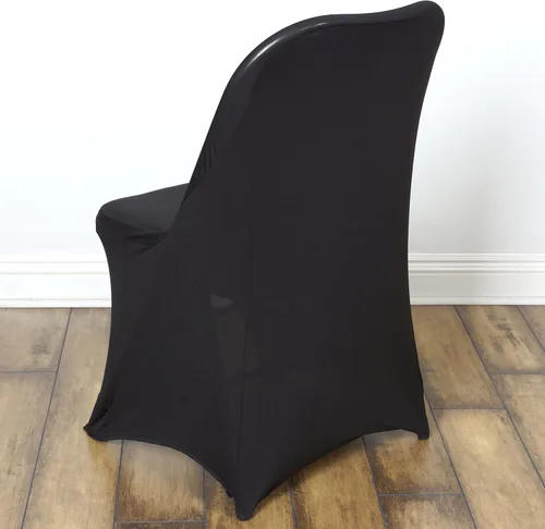 Vista 2 de BalsaCircle - 50 fundas para sillas plegables elásticas de elastano negro para fiestas, bodas, decoración de ropa de cama, comedor, ceremonia