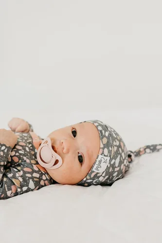 Vista 3 de Copper Pearl Baby Beanie Hat Top Knot