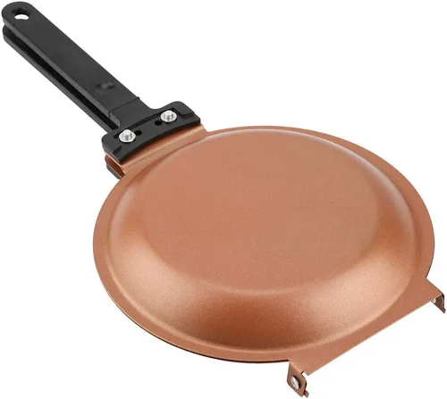 Vista 5 de Sartén antiadherente de doble cara, sartén con diseño abatible de doble cara, fácil de limpiar para panqueques de huevo frito