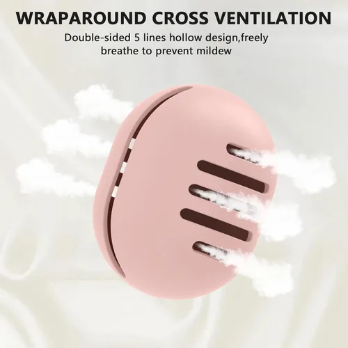 Vista 3 de 4 piezas de soporte para Beauty Blender Estuche de soporte para esponja de maquillaje de silicona transpirable de doble cara para viajes o uso