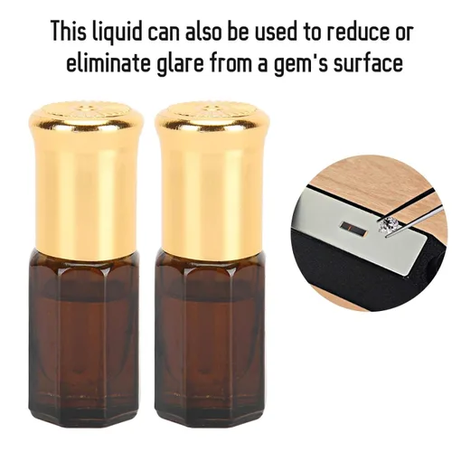 Vista 2 de Aceite líquido de índice de refracción, cada 1.300-1.800 Ri para refractómetros de gemas, 2 botellas, cada 0.1 fl oz para refractómetros de gemas