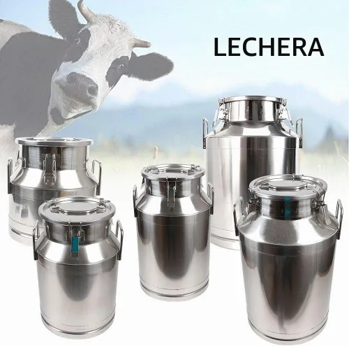 Vista 2 de Lata de leche de acero inoxidable de 20 L, cubo de leche para vino, cubo de vino, jarra de leche con tapa sellada resistente, con tapa sellada