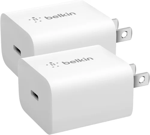 Vista 10 de Belkin Bloque de carga USB C de 20 W (paquete de 2) – Cable USB C incluido – Bloque de carga rápida, cargador de pared tipo C – Apple iPhone 17