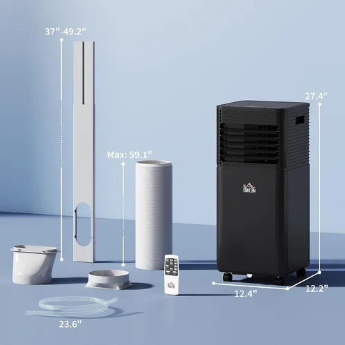 Vista 7 de HOMCOM Aire acondicionado portátil de 8000 BTU para habitaciones de hasta