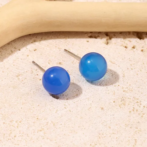 Vista 28 de Natural Stone Stud Earrings for Women 8mm Sterling Silver Genuine Gemstone Earrings Handmade Sterling Silver Crystal Stud Earrings for Women