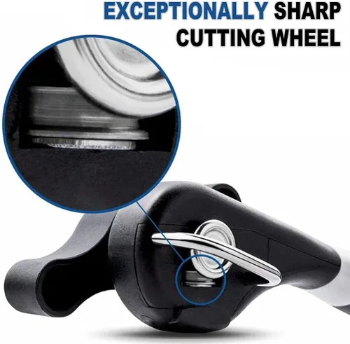 Vista 4 de PAKITNER - Abrelatas de corte seguro, abrelatas de borde liso - Perilla de mano de fácil giro, abrelatas manual, borde liso ergonómico, herramienta