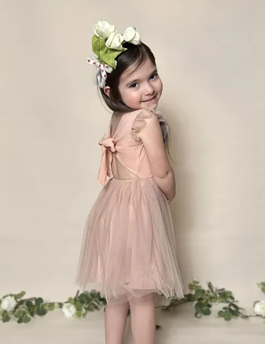 Vista 7 de Arshiner Vestido tutú de verano para niñas pequeñas, de tul sin espalda, para fiesta, cumpleaños, vestidos de algodón, 2-6 años