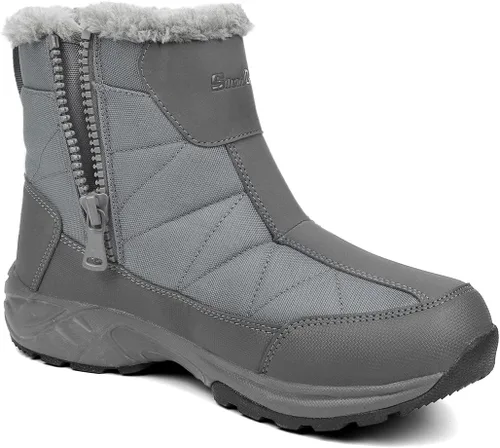 Vista 2 de Silentcare - Botas de nieve para hombre, con forro de piel, impermeables, antideslizantes, ligeras
