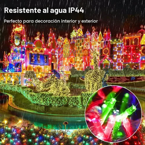 Vista 6 de Luces de Navidad de 200 pies con 500 luces LED para decoración al aire Rojo+Verde