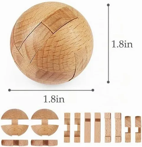 Vista 4 de Rompecabezas de rompecabezas de 20 piezas, juego de enclavamiento, prueba de coeficiente intelectual, juguete de madera, desbloqueo 3D, rompecabezas
