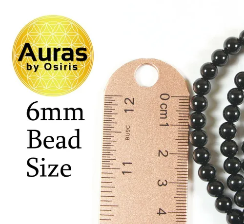 Vista 9 de Collar de cristal de obsidiana negra hecho a mano, collar de cuentas de piedras preciosas naturales auténticas, curación, protección, talismán mala