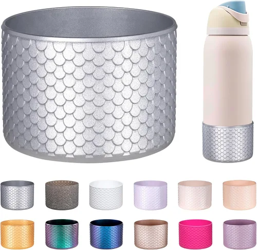 Vista 15 de Funda de Silicona para Botella de Agua Owala de 24oz, Manga Protectora Antideslizante Brillante para Botella de Agua Owala que Protege las Botellas
