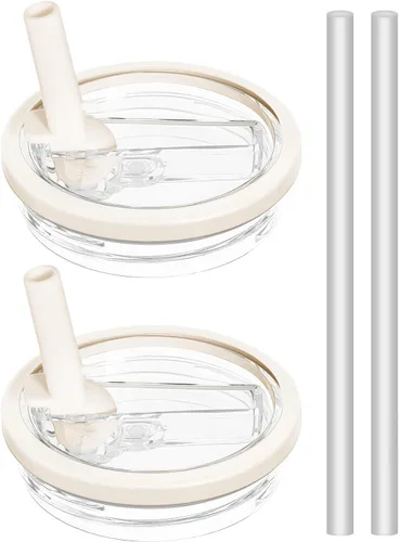 Vista 8 de Tapa de repuesto con popote abatible compatible con vaso Stanley de 40 onzas, paquete de 2 (negro, 40 onzas)
