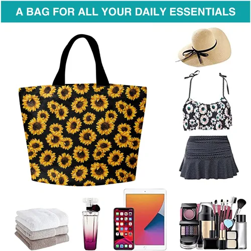 Vista 6 de Bolso de mano para compras, bolsa de comestibles de gran capacidad, ligera, reutilizable, conveniente, bolsa de hombro