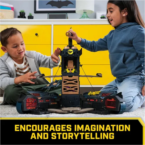 Vista 4 de DC Comics Batman, juego transformador definitivo de Batmóvil, juego 2 en 1 con figura exclusiva y planeador, luces, sonidos, juguetes para niños