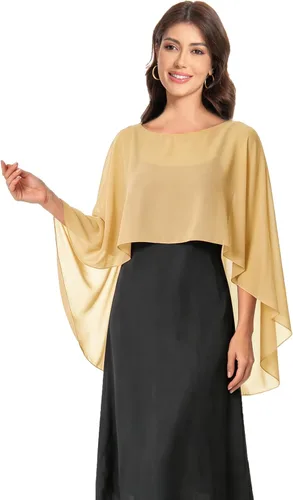 Vista 39 de Baoqiya Women's Shawls and Wraps for Evening Dresses Chiffon Cape verde ( Bean Green )