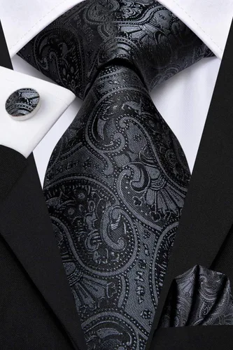Vista 133 de Dubulle Corbata tejida de cachemira para hombre y gemelos de pañuelo para hombre, conjunto de gemelos para boda formal y negocios
