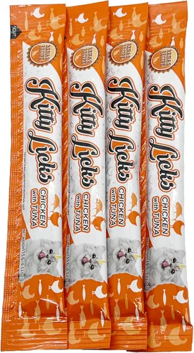 Vista 4 de Rena's Recipe Kitty Licks - Golosinas para gatos lamibles, paquete variado de pollo, 60 tubos