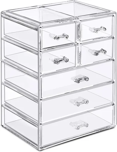 Vista 11 de Sorbus Cosmetics - Cosmetiquero grande para maquillaje y joyas; elegante para colocar sobre el tocador o en el baño