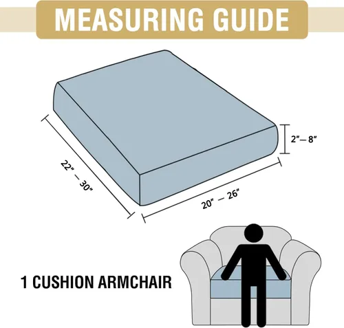 Vista 3 de H.VERSAILTEX Funda de asiento de gamuza elástica para sala de estar, fundas de sofá aptas para mascotas, fundas de sofá gruesas y suaves, lavables