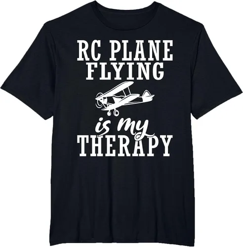 Vista 34 de RC Plane Flying is My Therapy RC Plane T-Shirt Asphalt Grey