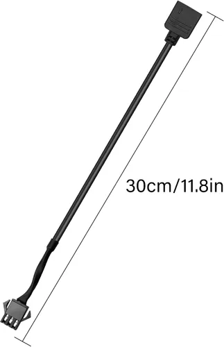 Vista 7 de GINTOOYUN Cable de extensión RGB, cable adaptador de conector ARGB hembra de 3 pines a SM 3 pines, cable de extensión RGB direccionable de 5 V y 3