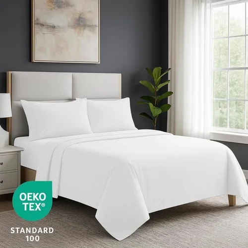 Vista 139 de Pure Bedding Juego de Sábanas Twin - Sábanas de Cama de Microfibra Ultra-Suave 1800 - Doble Cepillado - Bolsillos Profundos - Ajuste Fácil - Extra