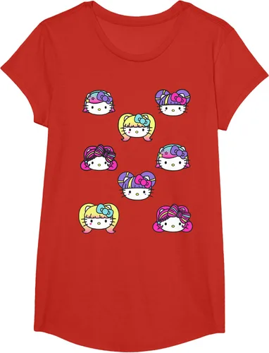 Vista 60 de hello kitty Kawaii Multi peinado Tee, Azul (Heather blue)