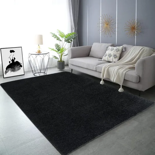 Vista 20 de Fashionwu Alfombra grande esponjosa de 5 x 8 pies, alfombra de felpa para sala de estar, guardería, antideslizante, alfombra mullida para decoración